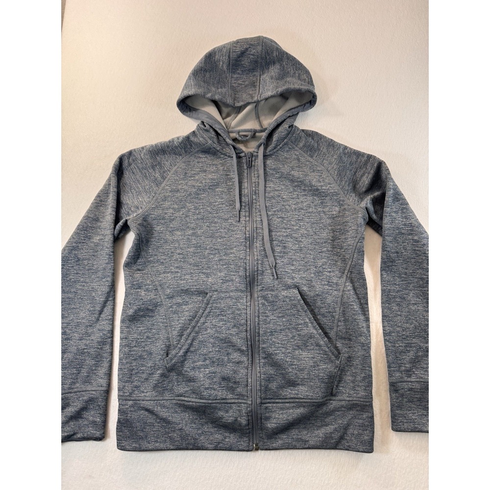 Adidas Climawarm Mens Full Zip Hoodie Medium Heathered Gray Active Performance